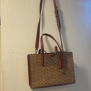 Coach Brown and Tan Tote Bag